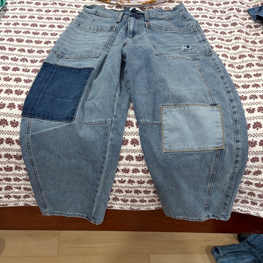 Women’s  Patchwork Light Blue Denim Jeans
